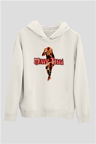 Muay Thai Beyaz Unisex Hoodie