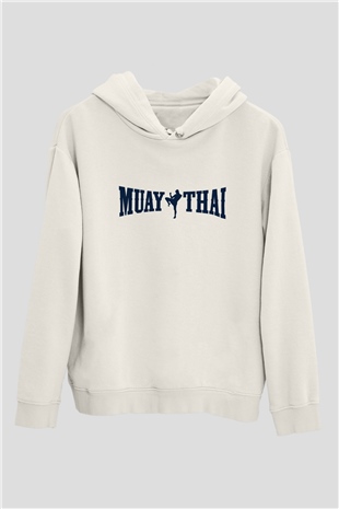 Muay Thai Beyaz Unisex Hoodie
