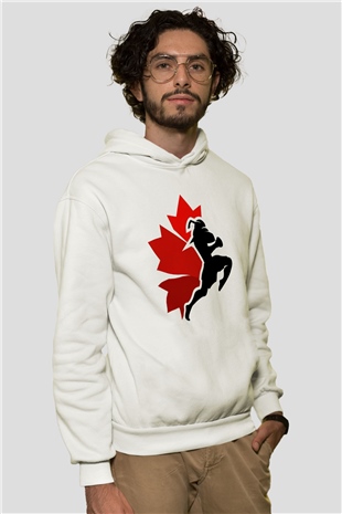 Muay Thai Beyaz Unisex Kapüşonlu Sweatshirt