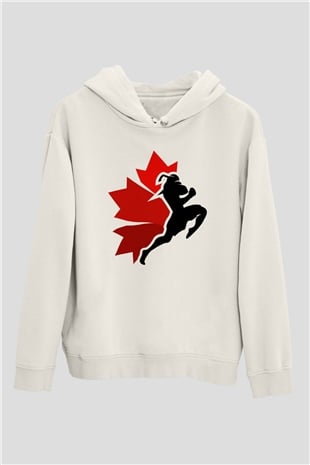 Muay Thai Beyaz Unisex Kapüşonlu Sweatshirt