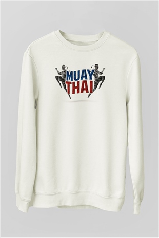 Muay Thai Beyaz Unisex Sweatshirt