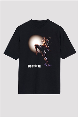 Muay Thai Siyah Unisex Oversize Tişört T-Shirt