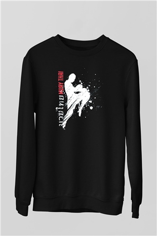 Muay Thai Siyah Unisex Sweatshirt
