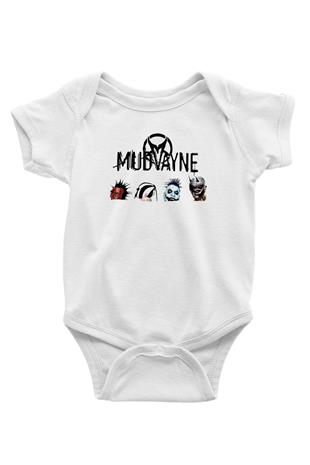 Mudvayne Baskılı Beyaz Unisex Bebek Body - Zıbın