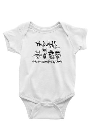 Mudvayne Baskılı Beyaz Unisex Bebek Body - Zıbın