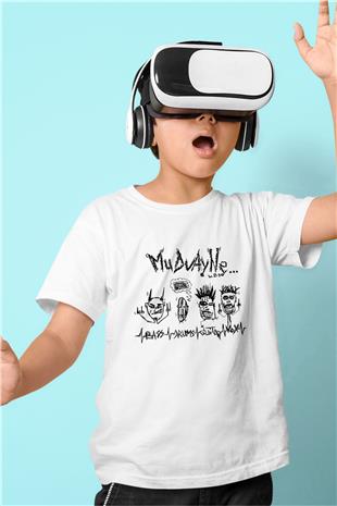 Mudvayne Baskılı Beyaz Unisex Beyaz Çocuk Tişört - Tshirt
