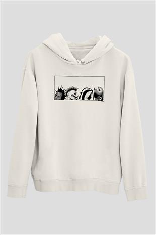 Mudvayne Baskılı Beyaz Unisex Kapüşonlu Sweatshirt