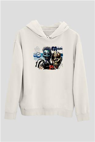 Mudvayne Baskılı Beyaz Unisex Kapüşonlu Sweatshirt