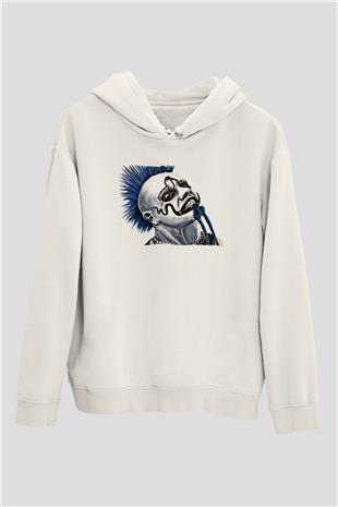 Mudvayne Baskılı Beyaz Unisex Kapüşonlu Sweatshirt