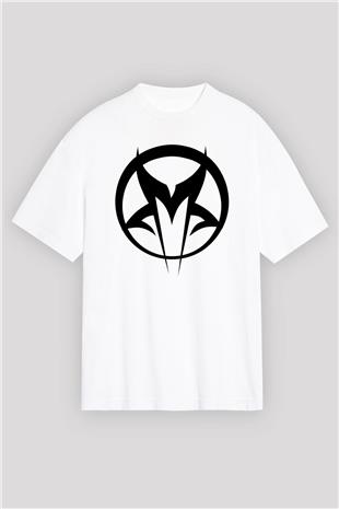 Mudvayne Baskılı Beyaz Unisex Oversize Tişört - Tshirt