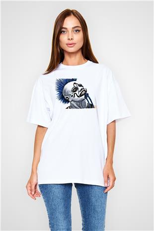 Mudvayne Baskılı Beyaz Unisex Oversize Tişört - Tshirt