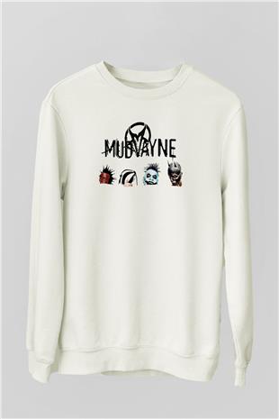 Mudvayne Baskılı Beyaz Unisex Sweatshirt
