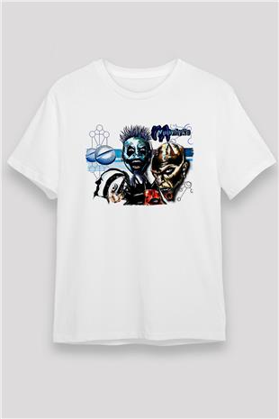 Mudvayne Baskılı Unisex Beyaz Tişört - Tshirt