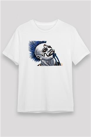 Mudvayne Baskılı Unisex Beyaz Tişört - Tshirt