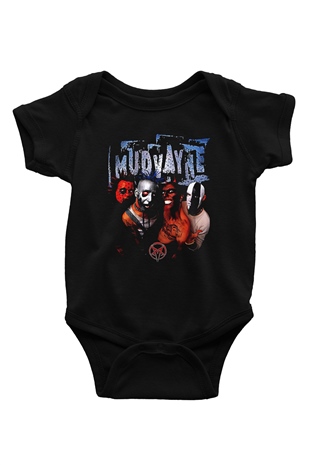Mudvayne Baskılı Unisex Siyah Bebek Body - Zıbın