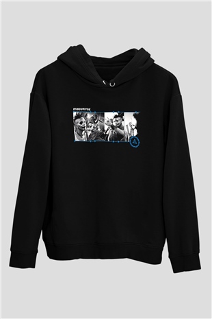 Mudvayne Baskılı Unisex Siyah Kapüşonlu Sweatshirt