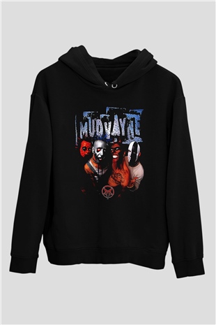Mudvayne Baskılı Unisex Siyah Kapüşonlu Sweatshirt