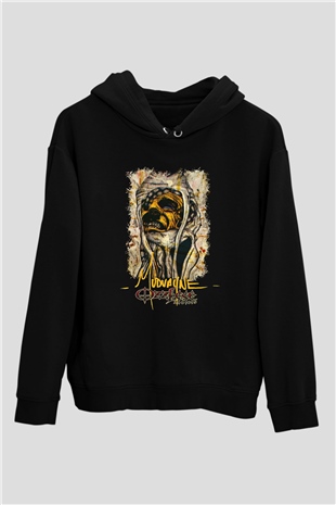 Mudvayne Baskılı Unisex Siyah Kapüşonlu Sweatshirt