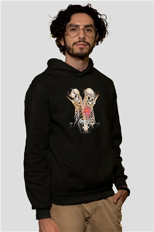 Mudvayne Baskılı Unisex Siyah Kapüşonlu Sweatshirt