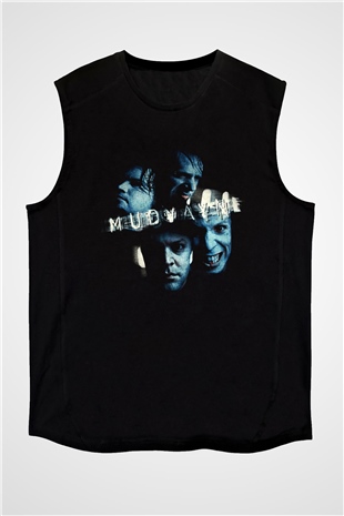 Mudvayne Baskılı Unisex Siyah Kolsuz Tişört - Tshirt