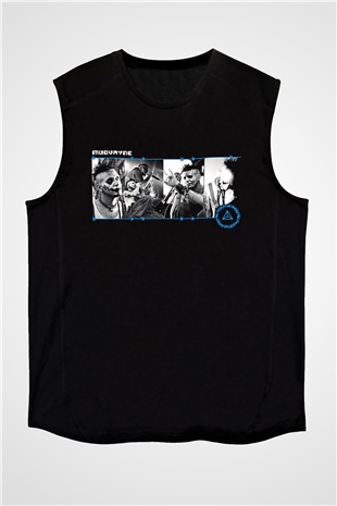 Mudvayne Baskılı Unisex Siyah Kolsuz Tişört - Tshirt
