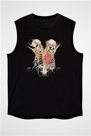 Mudvayne Baskılı Unisex Siyah Kolsuz Tişört - Tshirt