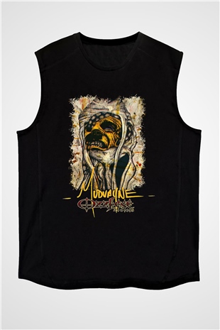 Mudvayne Baskılı Unisex Siyah Kolsuz Tişört - Tshirt