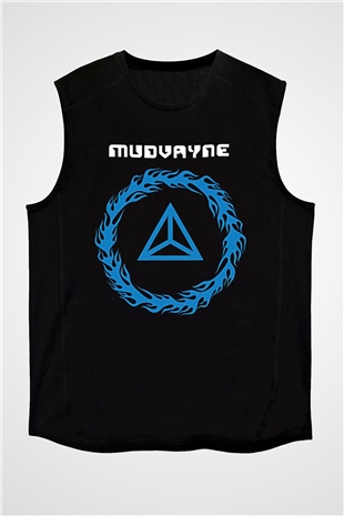Mudvayne Baskılı Unisex Siyah Kolsuz Tişört - Tshirt