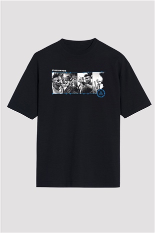 Mudvayne Baskılı Unisex Siyah Oversize Tişört - Tshirt