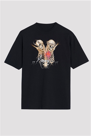 Mudvayne Baskılı Unisex Siyah Oversize Tişört - Tshirt