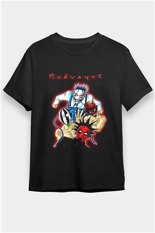 Mudvayne Baskılı Unisex Siyah Tişört - Tshirt