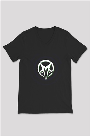 Mudvayne Baskılı Unisex Siyah V Yaka Tişört - Tshirt
