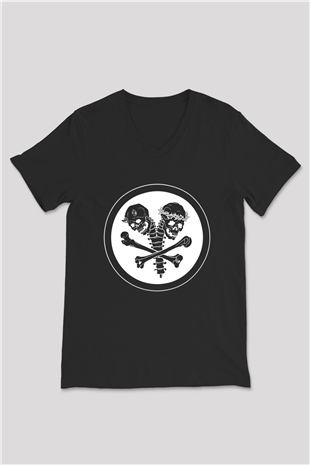Mudvayne Baskılı Unisex Siyah V Yaka Tişört - Tshirt