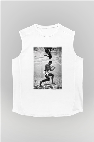 Muhammed Ali Beyaz Unisex Kolsuz Tişört