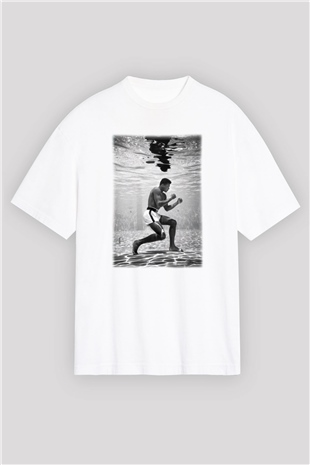 Muhammed Ali Beyaz Unisex Oversize Tişört T-Shirt