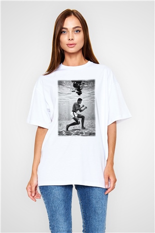 Muhammed Ali Beyaz Unisex Oversize Tişört T-Shirt