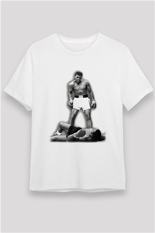 Muhammed Ali Beyaz Unisex Tişört T-Shirt - TişörtFabrikası