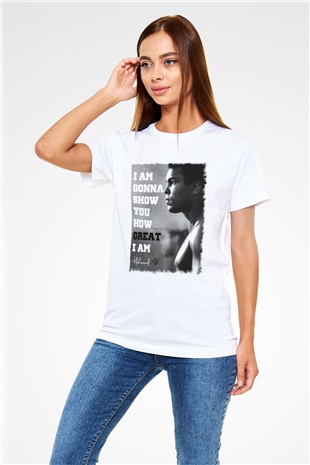 Muhammed Ali Beyaz Unisex Tişört T-Shirt - TişörtFabrikası