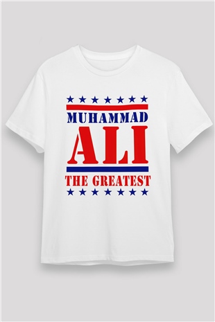 Muhammed Ali Beyaz Unisex Tişört T-Shirt - TişörtFabrikası