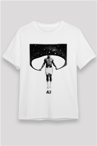 Muhammed Ali Beyaz Unisex Tişört T-Shirt - TişörtFabrikası