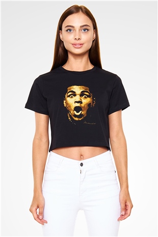 Muhammed Ali Siyah Crop Top Tişört