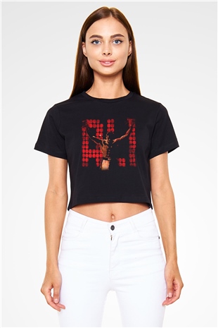 Muhammed Ali Siyah Crop Top Tişört