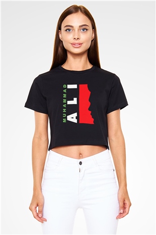 Muhammed Ali Siyah Crop Top Tişört