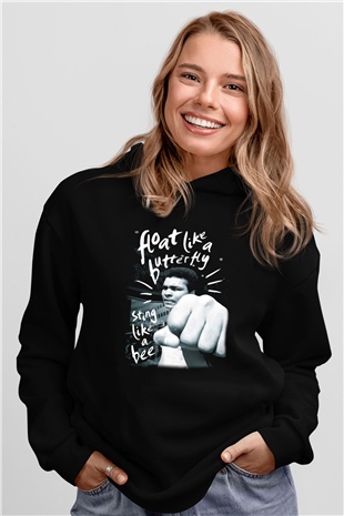 Muhammed Ali Siyah Unisex Hoodie