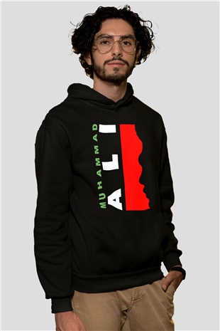 Muhammed Ali Siyah Unisex Hoodie