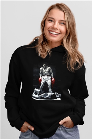 Muhammed Ali Siyah Unisex Hoodie