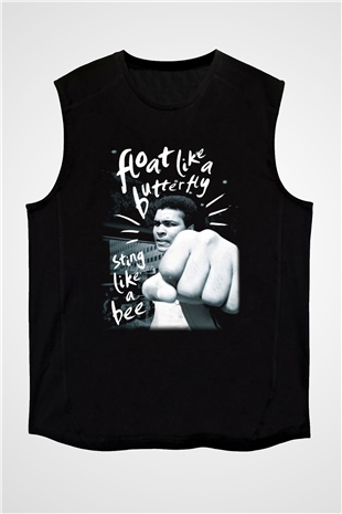 Muhammed Ali Siyah Unisex Kolsuz Tişört