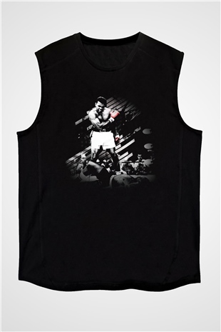 Muhammed Ali Siyah Unisex Kolsuz Tişört