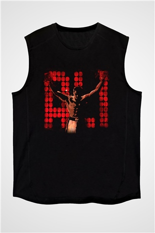 Muhammed Ali Siyah Unisex Kolsuz Tişört