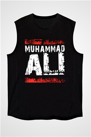 Muhammed Ali Siyah Unisex Kolsuz Tişört